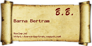 Barna Bertram névjegykártya